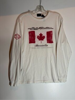 Vintage Harley-Davidson Canada 100 Years Long Sleeve Tee - White/Red